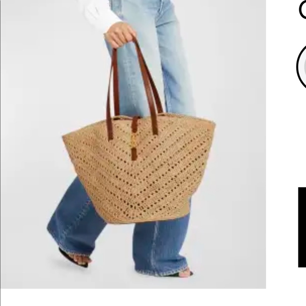 Saint Laurent large  raffia tote - Picture 4 of 7